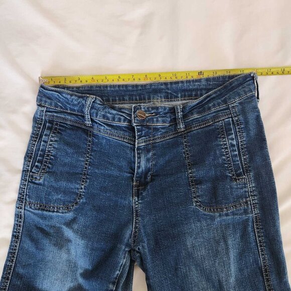 Vintage 90s casual blue denim carpenter pants ✦ straight-legged mid-washed jeans - Picture 10 of 15